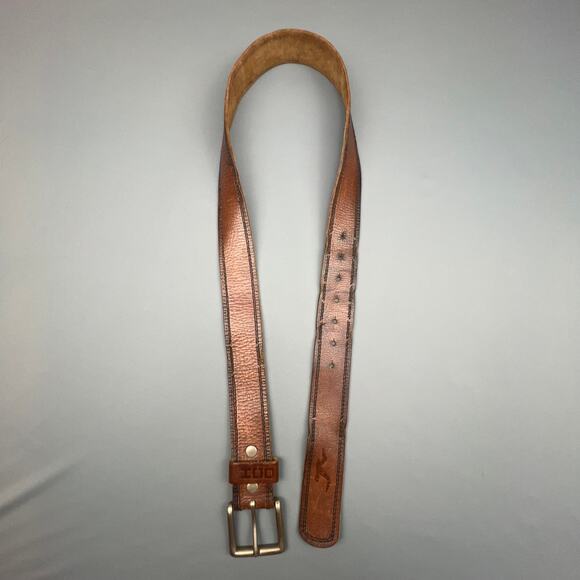 Hollister Brown Genuine Leather Belt Mens L 38 Seagull Logo - Picture 1 of 5